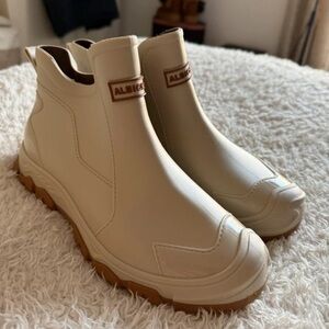 Albico Cream Ankle Boots for Women